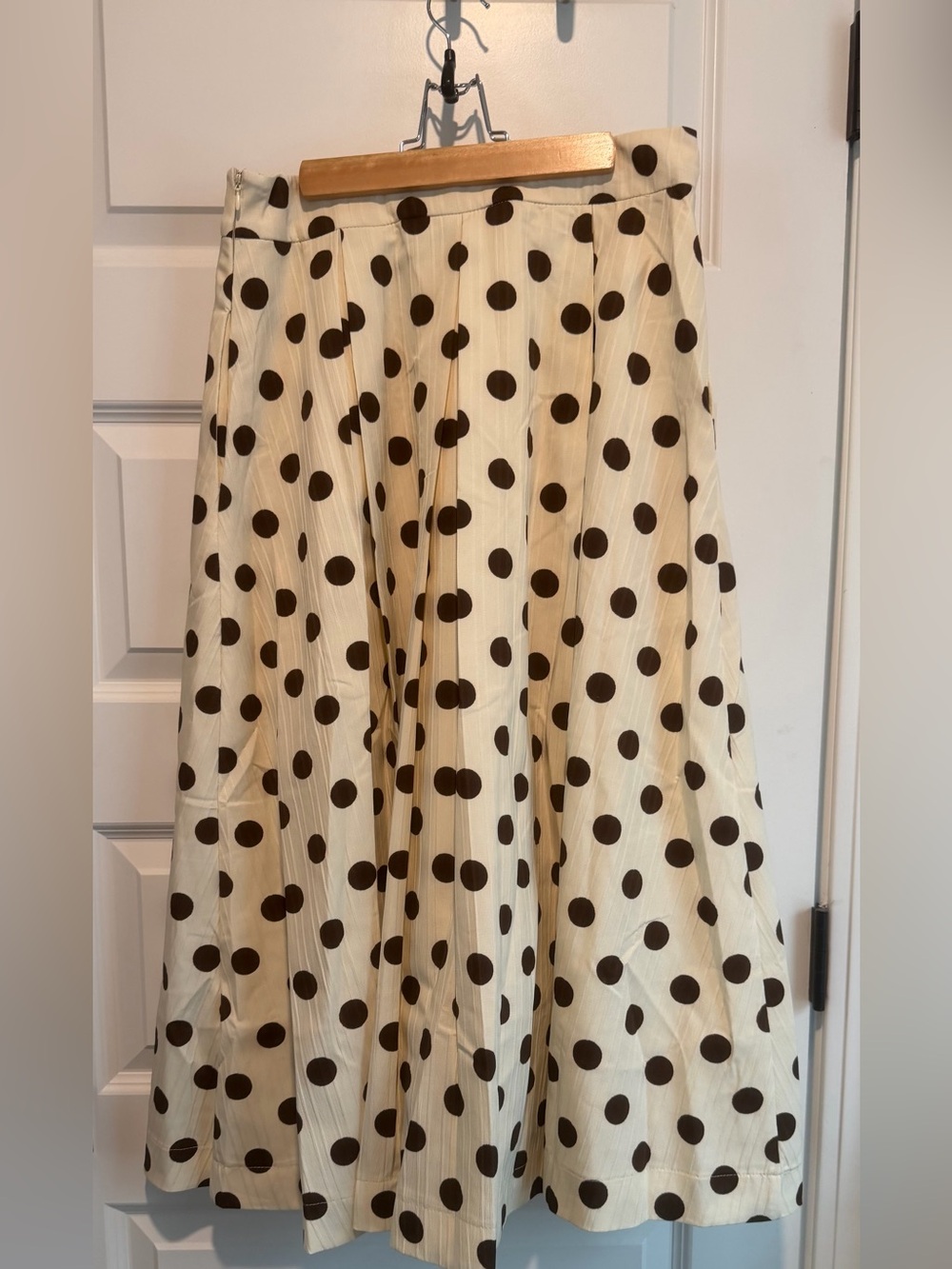 English Factory Polka Dot Pleated Midi Skirt - Picture 5 of 5